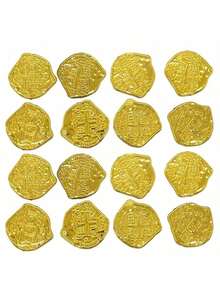 100pcs Pirate Treasure Metal Coins - 3-Color Spanish Golden, Silvery & Copper Replicas - Perfect For Halloween, Christmas, Easter Parties & More - Multicolor - View 7