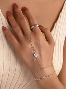 1pc S925 Sterling Silver Gold Large Teardrop Finger Bracelet - Gold-Plated Hypoallergenic - Suitable For Matching With Other Jewelry - Stacking Jewelry - Simple And Elegant Zirconia Bracelet - Women's Bracelet - Sterling Silver Jewelry - Suitable For Daily Wear - Holiday Gift