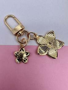 HAILIAN 1pc Metallic Cherry Blossom Shaped Keychain Lightweight & Flowy Cherry Flower With Flat Tag Suitable For Bag Car Keys Couples Birthday Holiday Gifts Valentines - Đỏ - Xem 6