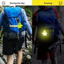 Pingente fantasma refletivo de Halloween com 10/15/20 peças, adequado para ciclismo noturno, decoração para pendurar em mochila, chaveiro refletivo para uso externo, fácil de instalar e remover, decoração de Halloween, decoração de Natal para casa, decoração de outono