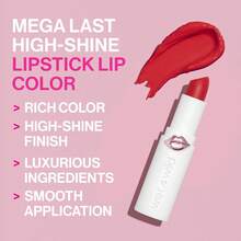 Mega Last Color de Labios Alto Brillo Rosé and Slay |   Lipstick Cremoso Hidratante con Acabado Brillante |   Labial Rosado de Larga Duración y Textura Suave |   Vegano y Sin Crueldad - 1 - Ver 4