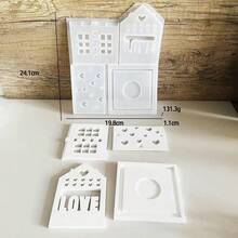 3D 圣诞房屋模具，圣诞树星心房屋模具，用于蜡烛蜡树脂 DIY 工艺品家居装饰圣诞装饰