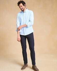 Men's Commuter Shirt, Performance Dress Shirts For Men, Machine Washable, Wrinkle Resistant, Slim Fit Button Down Shirthalloween - Business Blue - View 6