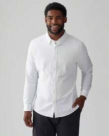 Men's Commuter Shirt, Performance Dress Shirts For Men, Machine Washable, Wrinkle Resistant, Slim Fit Button Down Shirthalloween - Light Blue/Yellow Stripe - View 2