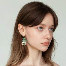 2PCS/8pcs/Set Cartoon Christmas Gnome Earrings, Acrylic Lady Fashion Pendant Dangle With Elf Print Designs, Holiday Jewelry Set For Her - Unique Party Accessories Suitable As Perfect Festive Present On Xmas, Halloween, Valentine's Day, Easter & Thanksgiving, For Teenager, Seasonal Gifts, Celebration Earrings, Whimsical Design, Lightweight Earrings, Gnomethemed Jewelry