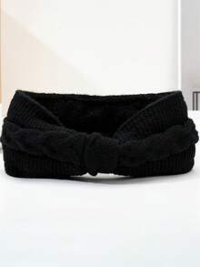 1pc Ear Warmer Headband For Women,Winter Knit Thick Fuzzy Thermal Lined Warm Headbands Ear Muffs Head Wraps, Stocking Stuffers For Women Women Scarf Hair Accessories Warm Hair Bands Women Bandanas