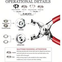 52/102/202 件多功能缝纫按扣套件,带手压钳 - 防锈、耐用合金五爪按扣,多种颜色可选,适用于服装修补和装饰、服饰配件 | 鲜艳的色彩 | 合金按扣 - 彩色 - 查看 12