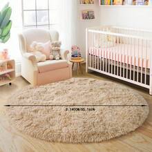 1 pieza Alfombra redonda ultra suave y esponjosa para usar en otoño e invierno, alfombra redonda para tienda de campaña de princesa, alfombra redonda para dormitorio, alfombra esponjosa y linda para habitación de niñas, alfombra de felpa esponjosa para habitación de niños, tienda de campaña, castillo, decoración del hogar, lavable a máquina, resistente a la decoloración, tacto suave, alfombra mullida para sala de estar, dormitorio, decoración de habitación, alfombra de acento, revestimiento de piso y talla grande.