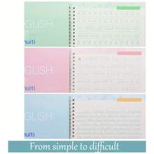 3pcs/Set English Handwriting Practice Books, With Reusable Writing Tools, Calligraphy Letters - Multicolor - View 4