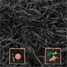 450g Crinkle Paper Filler, Papel Rallado Para Cestas De Regalo, Papel Rallado Para Cumpleaños, Bodas, Cajas, Bolsas, Relleno de Cestas, Aniversarios, Envoltura de Regalos (negro) - Negro - Ver 9