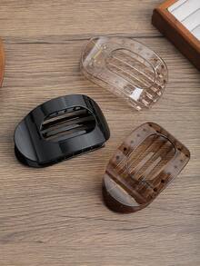 3pcs Minimalist Glossy Oval Rhombus Duck Clip Hair Clips, High-End Bun Claws, Versatile Hair Accessories Suitable For Thick Hair, Bun Extension, Pins For Hair