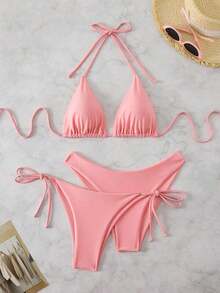 2026 Spring/Summer New Beach Vacation Sexy Slimming Three Piece Set Sweet And Versatile Bikini Swimsuit Swimsuit - Màu Hồng baby - Xem 7