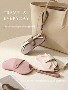 1 pieza Estuche para gafas con estilo y a prueba de golpes, bolsa de almacenamiento versátil y portátil para gafas de sol y receta, estuche protector colgante antiperidida conveniente para viajes, aventuras al aire libre y uso diario, regalo perfecto para personas con sentido de la moda, ideal para la temporada de regreso a clases y regalos festivos, mantén tus gafas seguras con diseño y material duradero, accesorio imprescindible para todo entusiasta de las gafas