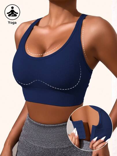 Seamless Shockproof Sports BH Lightweight Breathable Yoga Gentle Workouts, Back Beauty, Wireless Support, Padded, Comfy Base Vest Top view 2