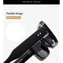 1pc Retro Fashion Square Rivet Small Frame Fashion Glasses, Minimalist Fashion Glasses For Travel And Photography, Suitable For Square And Round Faces, Chic And Stylish - Multicolor - View 5