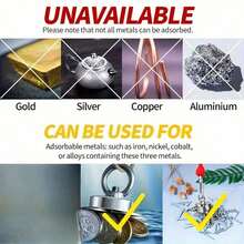 2pcs Magnetic Fishing Kit, Includes 1000cm/393.7in Rope, High-Quality Magnets For River & Pond Magnet Fishing, Suitable For River Magnet Fishing, Lake Recovery, Load Suspension & Magnetic Fixing, Rescue, Treasure Hunting