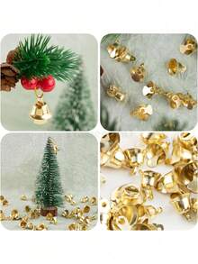 50 件迷你金色铃铛，经典自由铃铛，适合圣诞装饰品和迷你花环，非常适合节日装饰、圣诞铃铛、圣诞装饰 - 金色 - 查看 2