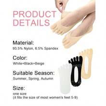 6 Pair Bunion Relief Socks Toe Alignment Compression Toe Separator Socks No Show Low Cut Liner Five Finger For Women And Men Bunion0928 - 如圖 - 查看 6