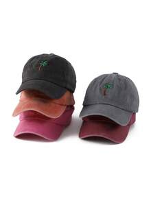 1pc Unisex Embroidered Daisy Washed Baseball Cap, Lightweight Breathable Adjustable Sun Protection Sports Hat Suitable For Spring, Autumn Outdoor Activities Like Travel, Hiking, Cycling - Embroidery - View 7