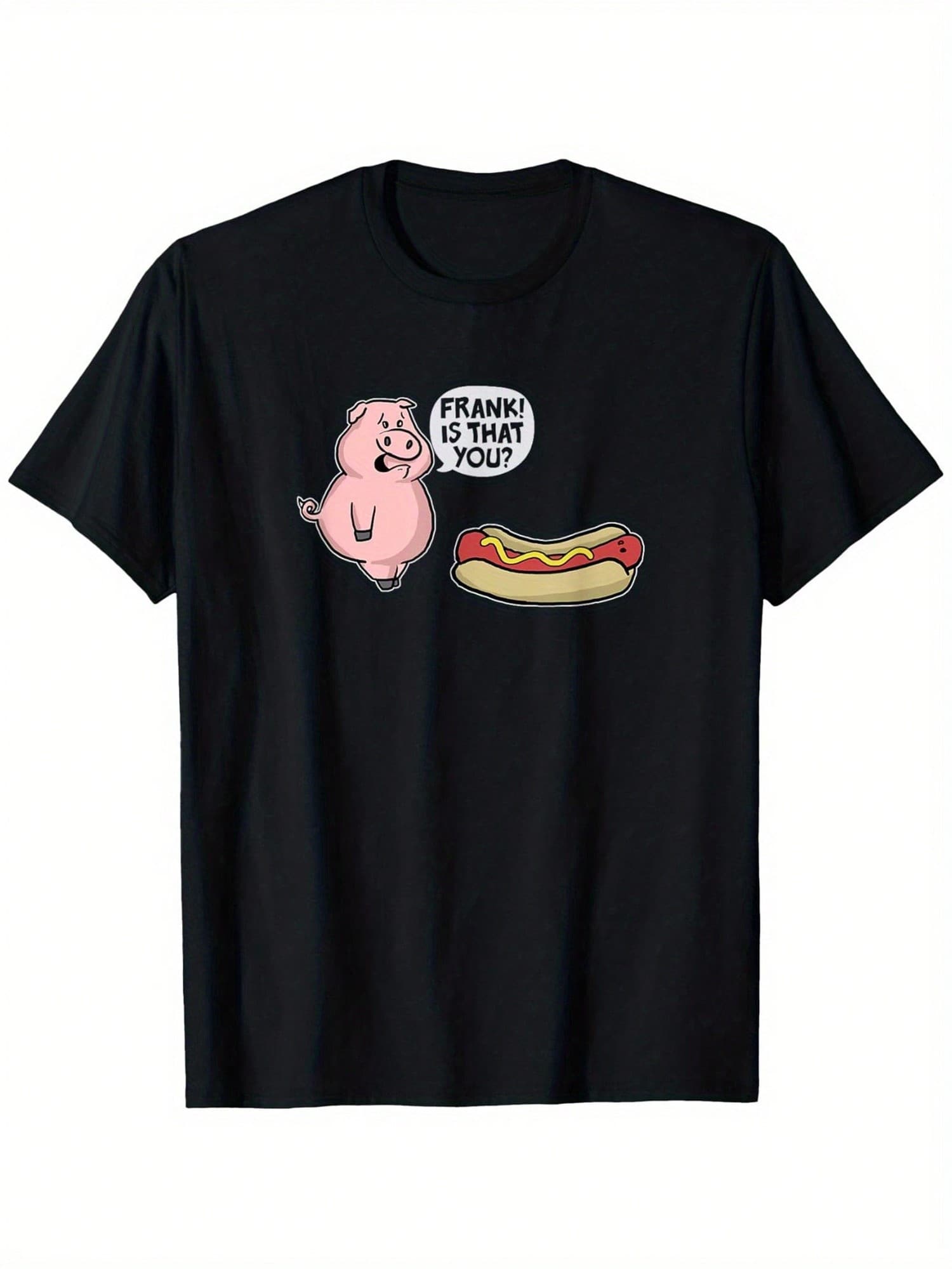 playeras para mujer blusas de  crop tops de dama camisetas  casuales vintage negro dibujo animado humor cerdo hotdog divertido casual urbano juvenil hombre mujer adulto joven fiesta informal ocio regalo informal - G negra - Ver 1