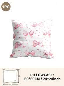 1个/2个/4个可爱蝴蝶结印花枕套（不含枕芯），柔软舒适，四季皆宜 - 彩色 - 查看 19
