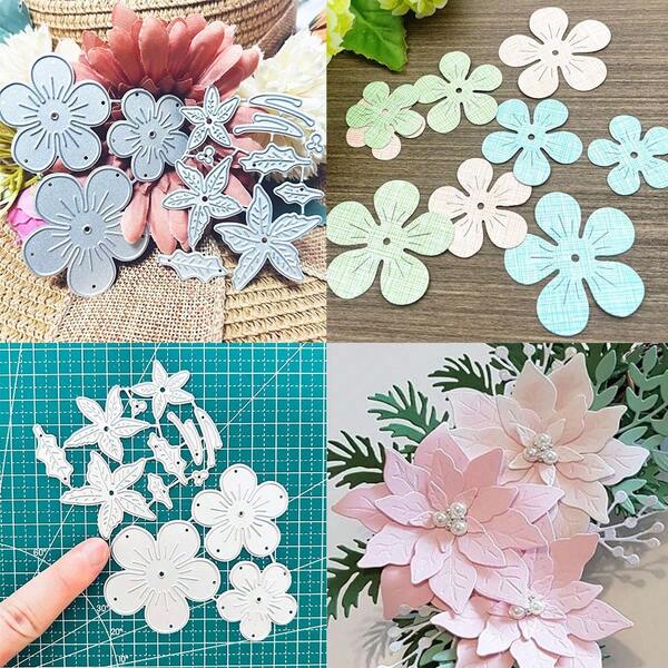 2Pcs Flower Petals Dies Cuts For Card Making, Cutting Dies, Metal Die Cutting Mold, Scrapbooking Dies, DIY Etched Embossing Stencil For Craft