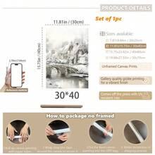 1 件，帆布墙画，带框墙面装饰，复古圣诞老人和圣诞树艺术品，非常适合客厅、卧室或入口处的节日墙面装饰，节日礼物创意，冬季装饰，圣诞节家居装饰，圣诞节