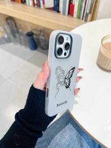 1 pieza Funda de teléfono personalizada con diseño de piel de serpiente con mariposa + Tu Nombre, compatible con iPhone 17 Pro Max/16 Pro Max/15 Pro/14 Plus/13 Pro/12 Pro Max/11/7P/XS/XR, accesorios personalizados