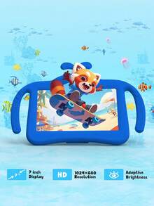 Relndoo Máy tính bảng Android 7 inch dành cho trẻ em, bộ xử lý lõi tứ/RAM 3GB/Bộ nhớ trong 32GB/WiFi/Màn hình IPS 1024x600/GMS/Kiểm soát của phụ huynh/Pin 3000mAh/Camera kép, kèm vỏ bảo vệ chống sốc, dùng cho giáo dục và chơi game (Không bao gồm bộ sạc) - Màu xanh dương - Màu xanh lam - Xem 4