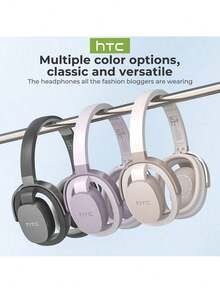 HTC HP07 On-Ear Headphones Intelligent Active Noise Cancelling Technology Focused Listening In Noisy Environments One-Touch Transparency Mode Comfortable In-Ear Comfort And Long-Lasting Battery Life Black