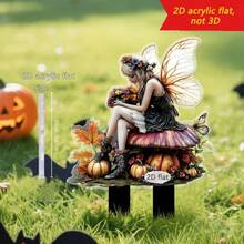 حامل أكريليك أخضر على شكل حورية الغابة أسلوب جديد 2D لزينة الأماكن الخارجية والحدائق والحاويات، مشهد حورية الغابة الأكريليكي، مناسب لعيد الفصح