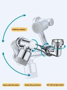 1PC Silver Robotic Arm Universal Faucet With Rotatable Water Outlet And Extended Spout Aerator,Kitchen,Tap Attachment - Multicolor - View 4