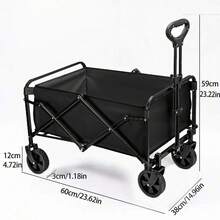 1 pieza Carrito plegable de hierro duradero para camping, carrito de mano plegable práctico y resistente para uso en exteriores, playa, jardín, con gran capacidad, adecuado para senderismo, almacenamiento y viajes, apto para camping, deportes, mercadillos, playa, pesca, barbacoa, picnic, compras, césped y jardinería, fácil de almacenar, sin batería