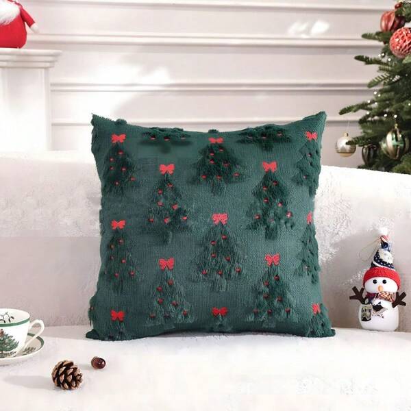 Fronha com estampa de árvore de Natal 2026, capa de almofada macia de veludo felpudo, ideal para o Natal, presentes de fim de ano, uso diário, decoração de sofá, decoração de cama, resistente a manchas, tridimensional, macia e confortável, perfeita para presentear amigos, decoração de casa, ideal para decoração de Natal, decoração de festas, decoração de Ano Novo, árvore de Natal, decoração de festas natalinas, decoração de casa e quarto.