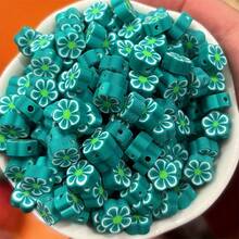 50pcs 10mm Christmas Color Plum Blossom Soft Clay Beads, Suitable For Gifts, Christmas Decorations, DIY Jewelry Making