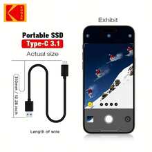 Kodak Ổ cứng thể rắn ngoài  X200 1TB SSD USB 3.1 Type-C - màu đen - Xem 5