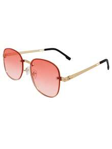 Fashionable Square Retro Women's Glasses, Metal Splice Slimming Decorative Glasses, Women's Daily Fashion Accessory