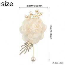 1 Stück elegante Tüll Rose Boutonniere für Bräutigam, Brautjungfer, Braut, Hochzeit, Kirche, Party, Valentinstag