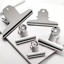 Clips de carpeta redondos de acero inoxidable, resistentes y duraderos, disponibles en múltiples tamaños, diseño montañoso, adecuados para documentos, billetes, papelería, almacenamiento general, tamaño extra grande/pequeño, aplicables para el hogar, la oficina y otros escenarios, estables y de larga duración. - Una pieza - Ver 1
