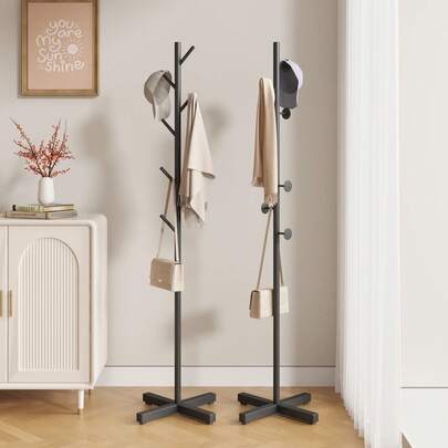 Cabideiro de chão cor creme para organização sem esforço, elegante suporte vertical para bolsas no quarto, organizador versátil para roupas pequenas na entrada, cabideiro chique e simples para espaços modernos, perfeito para mudanças de guarda-roupa sazonais e uso diário, eleve a decoração da sua casa com elegância funcional e soluções que economizam espaço, ideal para interiores minimalistas e contemporâneos, aprimore sua entrada ou quarto com este item essencial de armazenamento