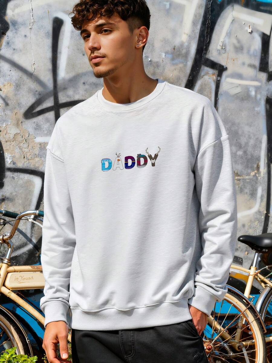 Frozen-Dad-And-Mom-Birthday-Daddy-Family-Party-Snowman Long-Sleeve Sweatshirt - 灰色 - 查看 1
