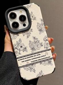 1pc PU Leather Floral Pattern Soft Phone Case, Anti-Slip Full Coverage Protective Cover, Compatible With Iphone 17/11/12/13/14/15/16 Pro Max And Other Models, Holiday Gift - Multicolor - View 2