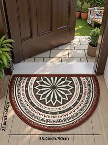 1 pièce Tapis de porte moderne lavable de style européen vintage, motif bohème asymétrique. Convient pour la chambre, l'entrée et le salon. Doux, durable, antidérapant, lavable en machine. Tapis de cuisine, convient pour le vestibule, la chambre et le bureau. Décoration de festival, automne/hiver, décoration de Thanksgiving