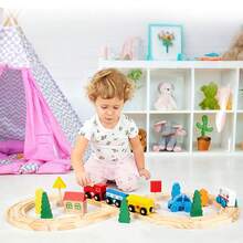 26pcs/33pcs Wooden Train Track Toy Set, Suitable For 3-5 Years Old Boys And Girls As Christmas, Birthday, Children's Day Gift - Multicolor - View 7