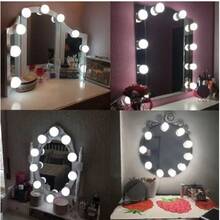 Dressing Room Light Kit 3 Colors 10 Self-Adhesive LED Bulbs Warm White And Cold With Control - 白色 - 查看 1