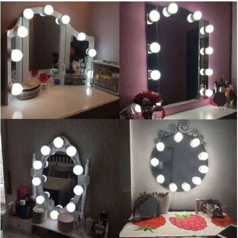 Dressing Room Light Kit 3 Colors 10 Self-Adhesive LED Bulbs Warm White And Cold With Control - 白色 - 查看 1