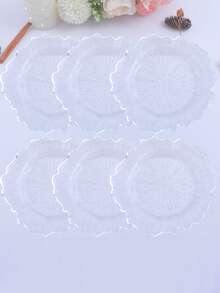 6/48pcs 12.6" Reusable Plastic Plates With Coral Reef Pattern, Available In Light Gold, Gold, Silver, Rose Gold, Suitable For Garden Parties, Christmas Decor, Wedding Main Plates - Multicolor - View 11