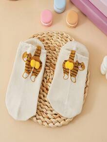 1 Pair Of White Cartoon Cat Socks, Novel And Cute Cat Socks, Interesting Mid Tube Socks, A Gift For Cat Enthusiasts