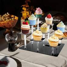 9-Tier Acrylic Cupcake Stand, Dessert Display Rack For Cakes, Pastries, Collectibles, Tabletop Use - Multicolor - View 6