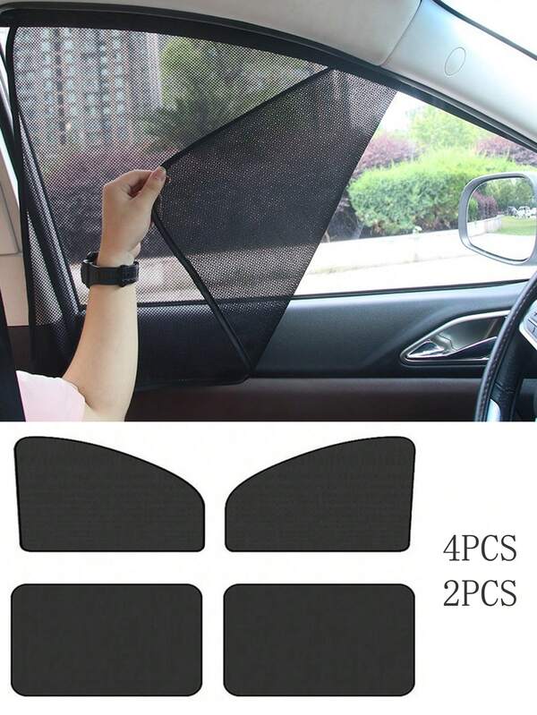 Car Window Shades - 4 PCS/2PCS Car Privacy Curtains - 100% Block Light Car Window Covers - Magnetic Side Window Sun Shade Keeps Cooler For Taking A Nap, Changing Clothes,Camping,Working.